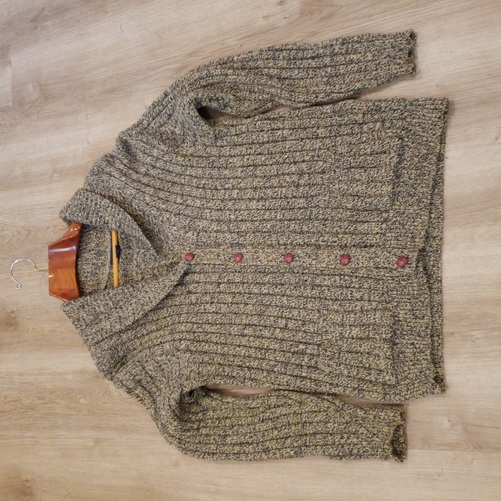 Men's Land's End Shawl Collar Wool Cardigan Sweater